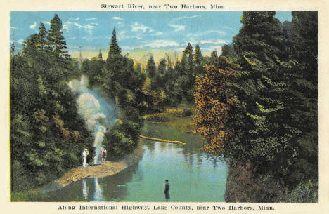 Stewart River, along the International highway near Two Harbors Minnesota, 1930's