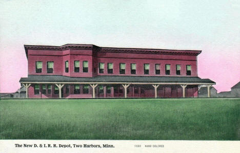 The New Duluth and Iron Range Railroad Depot, Two Harbors Minnesota, 1908