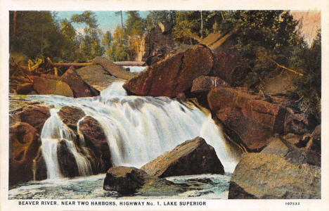 Beaver River on Highway 1 (now Highway 61) near Two Harbors Minnesota, 1933