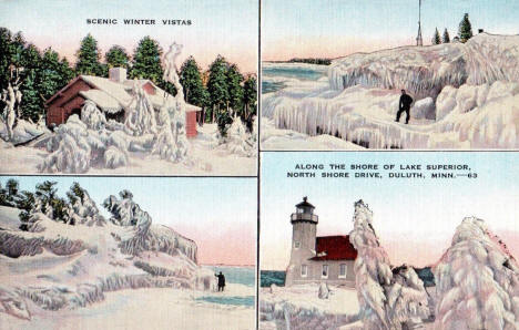 Winter scenes, Two Harbors Minnesota, 1940's