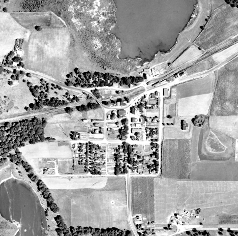 Aerial map of the Victoria Minnesota area, 1945