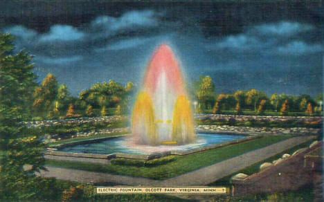 Electric Fountain, Olcott Park, Virginia Minnesota, 1940's
