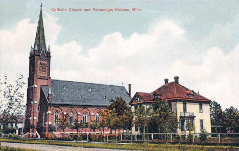 Catholic Church and Parsonage, Wadena Minnesota, 1909