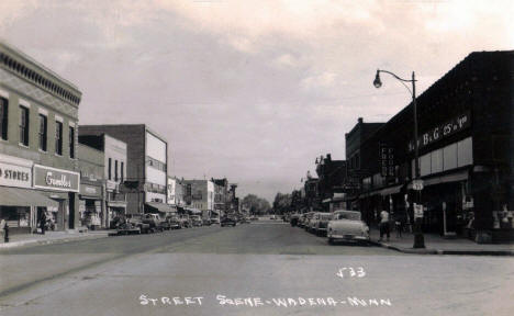Street scene, Wadena Minnesota, 1950's
