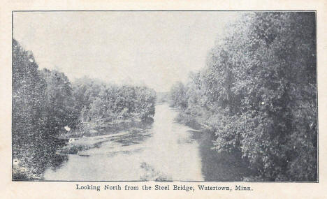 Looking north from the Steel Bridge, Watertown Minnesota, 1909