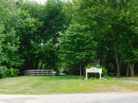 Pocket Park and Pedestrian Bridge over the Crow River, Watertown Minnesota, 2020