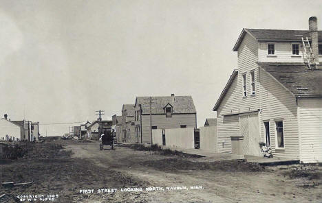 First Street looking north, Waubun Minnesota, 1909