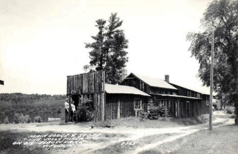 Main Lodge and Store, Jolly Fisherman Resort, Waubun Minnesota, 1940's