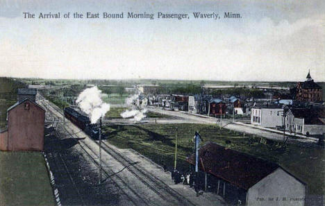 The Arrival of the East Bound Morning Passenger Train, Waverly Minnesota, 1910