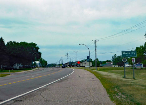 Entering Waverly Minnesota on US Highway 12 from the east, 2020