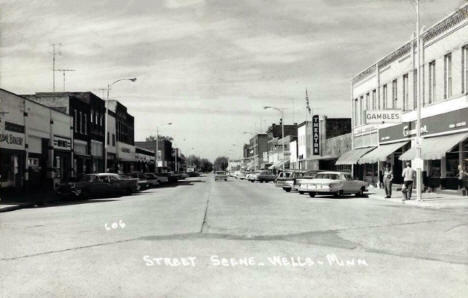 Street scene, Wells Minnesota, 1960's