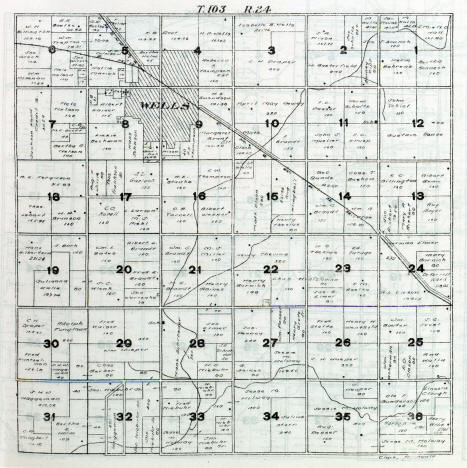 Plat map of Clark Township in Faribault County Minnesota, 1916