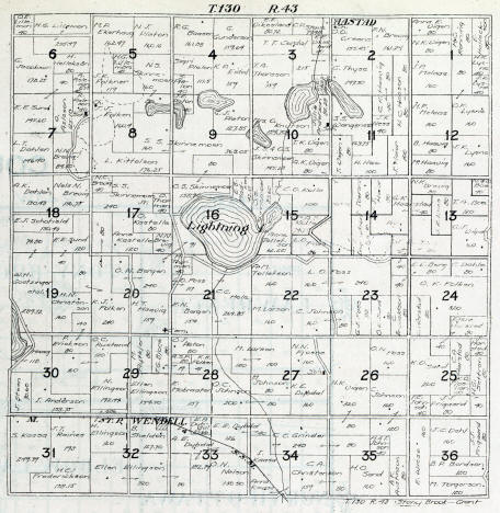 Plat map of Stoney Brook Township in Grant County Minnesota, 1916