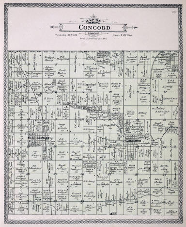 Plat map of Concord Township in Dodge County Minnesota, 1905