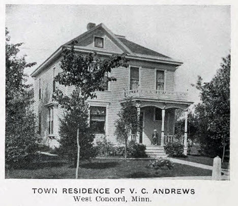 Town Residence of V. C. Andrews, West Concord Minnesota, 1905