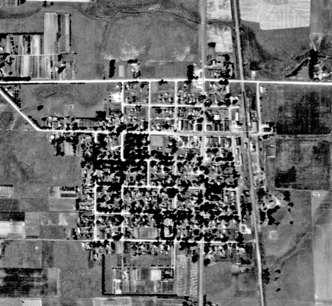 Aerial map of West Concord Minnesota, 1938