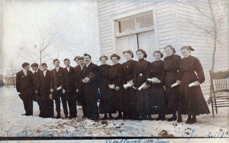 Confirmation Class, unknown church, Westbrook Minnesota, 1910