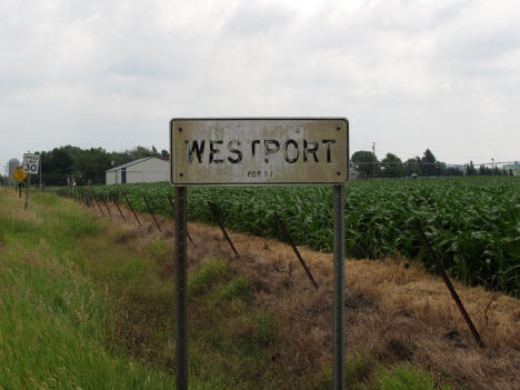 Population sign, Westport Minnesota, 2011