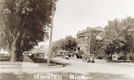 Street scene, Wheaton Minnesota, 1920's