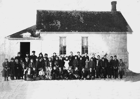First Wilder Public School and students, Wilder Minnesota, 1892