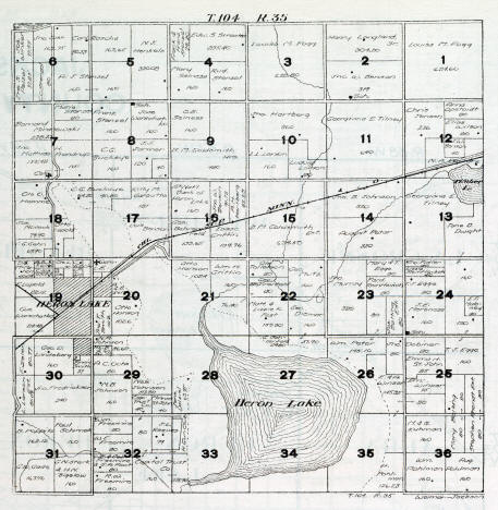 Plat map of Weimer Township in Jackson County Minnesota, 1916