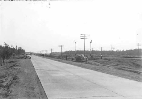 Highway improvements on 61 north of Willow River Minnesota, 1940