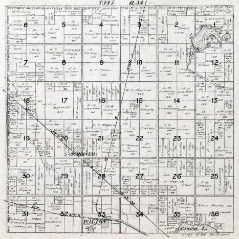 Plat map of Eckles Township in Beltrami County Minnesota, 1916