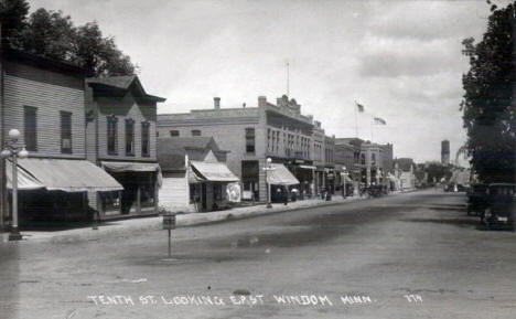 Tenth Street looking east, Windom Minnesota, 1920's