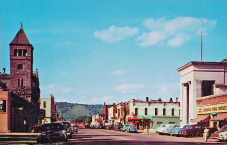 Street scene, Winona Minnesota, 1950's