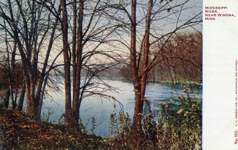 Mississippi River near Winona Minnesota, 1905