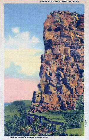 Sugar Loaf Rock, Winona Minnesota, 1937