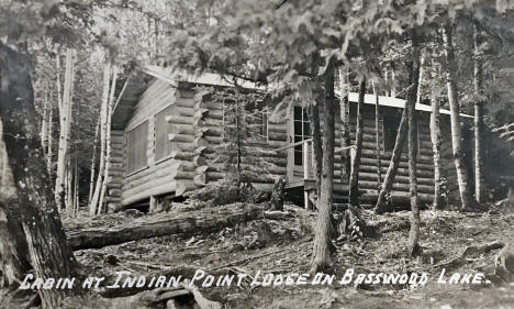 Cabin at Indian Point Lodge on Basswood Lake, Winton Minnesota, 1940's