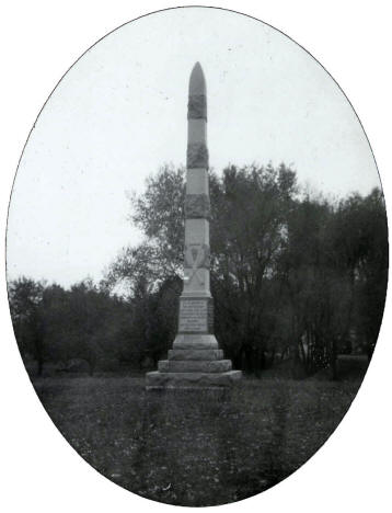 Monument of Wood Lake Battle, near Wood Lake Minnesota, 1920's