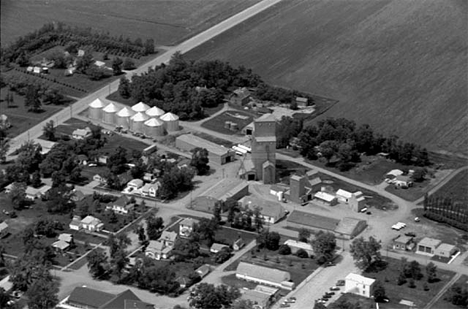 Aerial view, Elevator area, Woodstock Minnesota, 1983