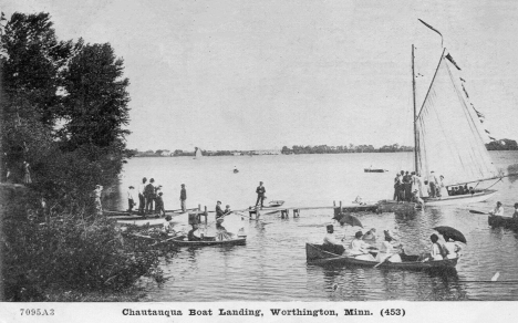 Chautauqua Boat Landing, Worthington Minnesota, 1909