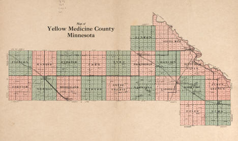 Map of Yellow Medicine County, 1929