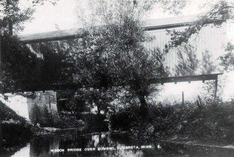 Wagon Bridge over Zumbro River, Zumbrota Minnesota, 1915