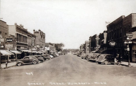 Street scene, Zumbrota Minnesota, 1940's