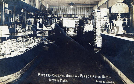 Interior, Potter-Casey Company Drug Store, Aitkin Minnesota, 1909