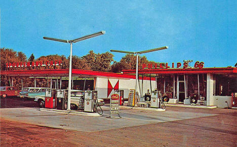 Rasley Phillips 66 Gas Station and the Sportsman Cafe, Aitkin Minnesota, late 1950's