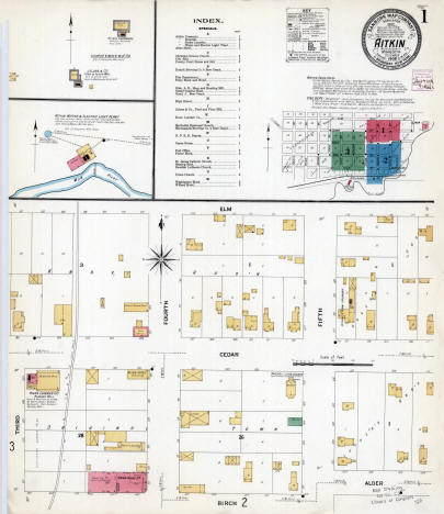 Sanborn Fire Insurance map of Aitkin Minnesota, 1908