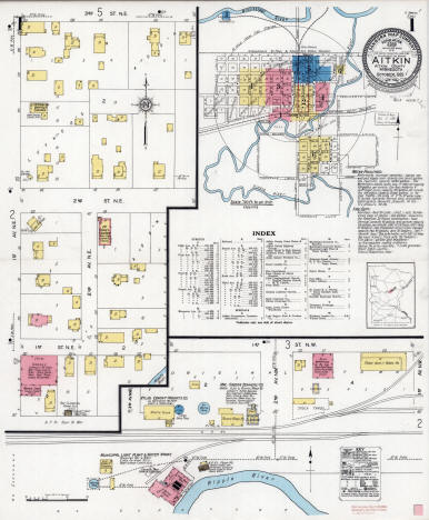 Sanborn Fire Insurance map of Aitkin Minnesota, 1929