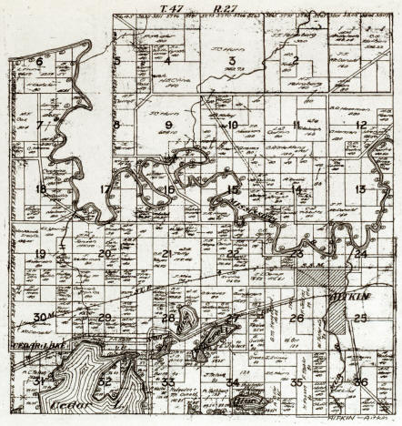 Plat map of Aitkin Township in Aitkin County Minnesota, 1916