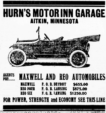 Ad from the Aitkin Independent Age, March 25th, 1916 edition