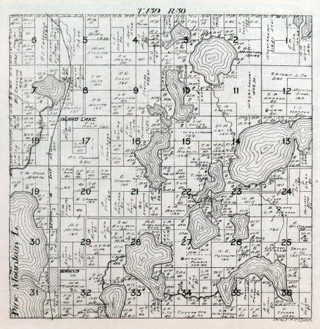 Plat map of Powers Township in Cass County, Minnesota, 1916