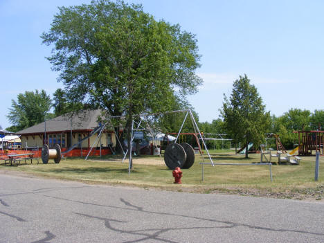 City Park with old Soo Line Depot in background, Bowlus Minnesota, 2007