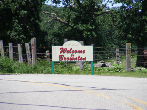 Welcome sign, Brownton Minnesota, 2011