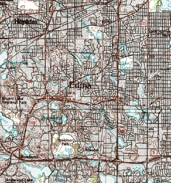 Topographic map of the Edina Minnesota area