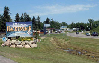 Welcome to Hackensack Minnesota sign
