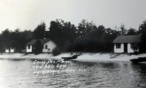 Camp Des Moines on Ten Mile Lake, Hackensack Minnesota, 1949